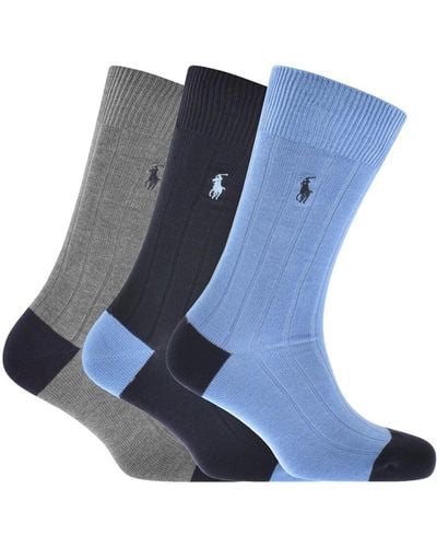 Ralph Lauren Three Pack Socks - Blue