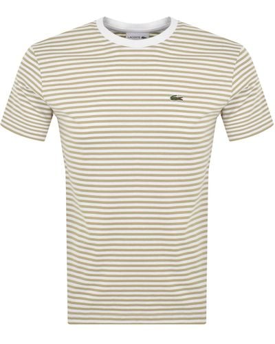 Lacoste Stripe T Shirt - White