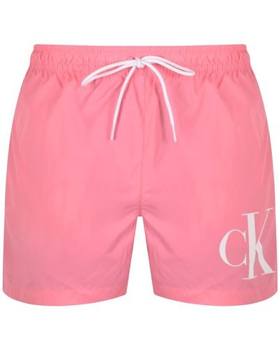 Calvin Klein Logo Swim Shorts - Pink