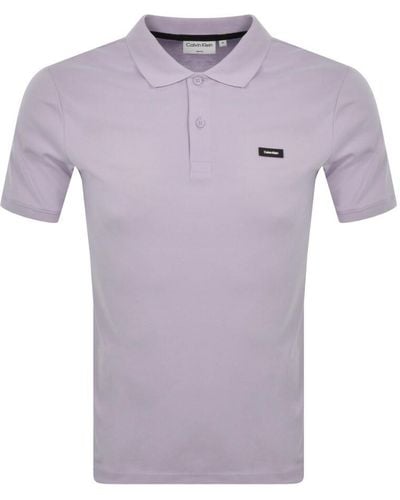 Calvin Klein Pique Slim Fit Polo T Shirt - Purple