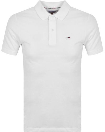Tommy Hilfiger Slim Fit Placket Polo T Shirt - White