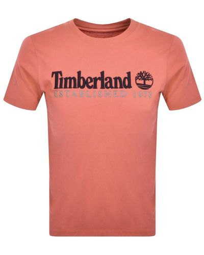 Timberland Logo T Shirt - Pink