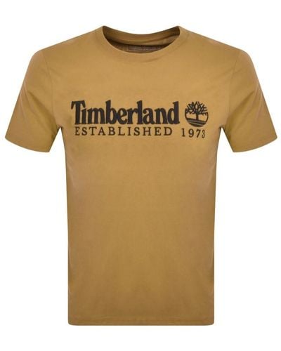 Timberland Logo T Shirt - Brown