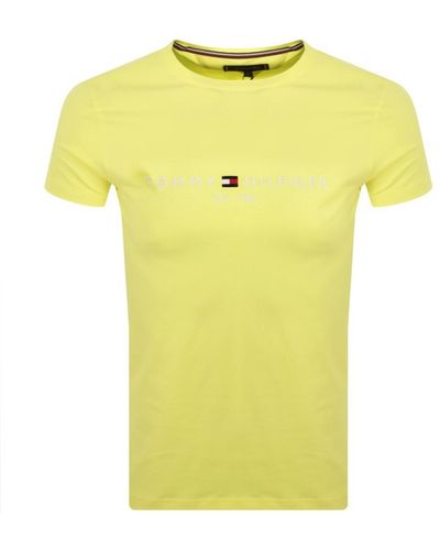 Tommy Hilfiger Logo T Shirt - Yellow