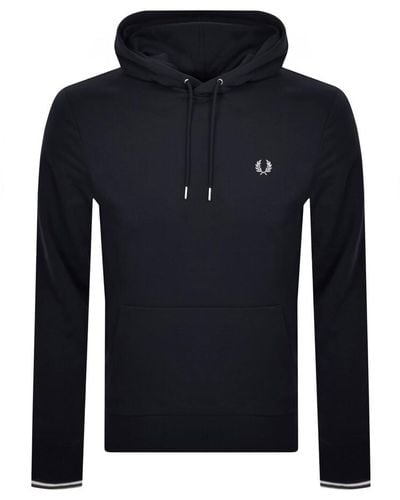 Fred Perry Tipped Logo Hoodie - Blue