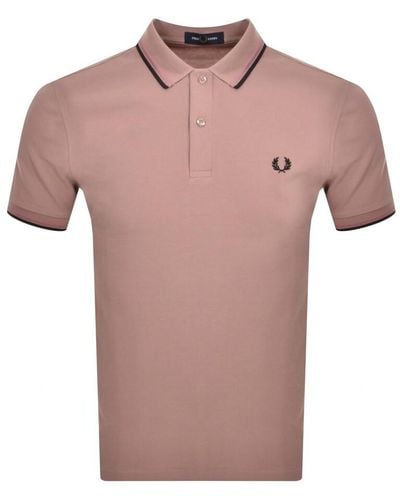 Fred Perry Twin Tipped Polo T Shirt - Pink