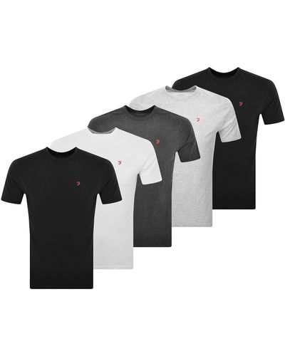 Farah Briars 5 Pack T Shirts - Black