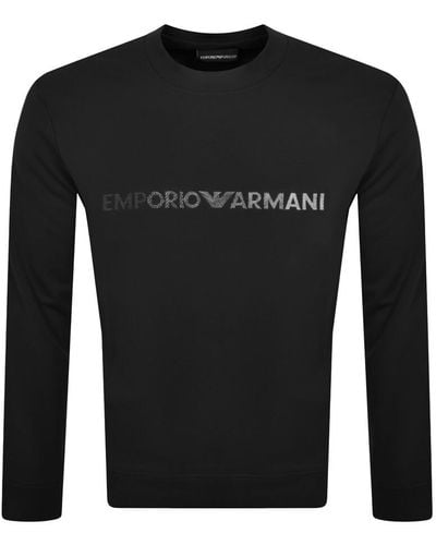 Armani Emporio Crew Neck Logo Sweatshirt - Black