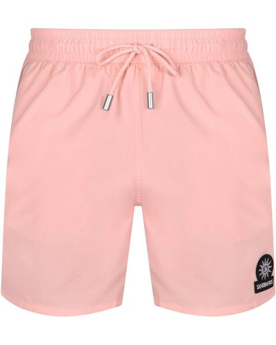 Sandbanks Badge Logo Swim Shorts - Pink