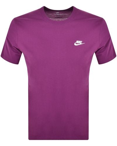 Nike Crew Neck Club T Shirt - Purple