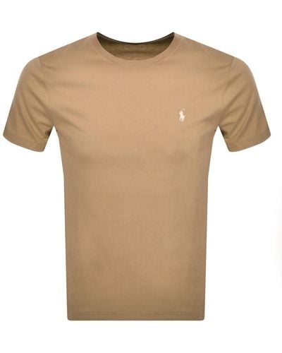 Ralph Lauren Crew Neck Slim Fit T Shirt - Natural