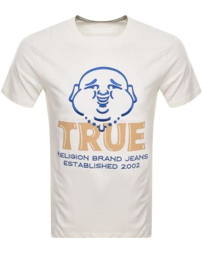 True Religion Buddha Face T Shirt - Grey