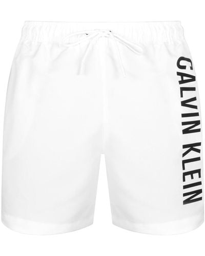 Calvin Klein Logo Swim Shorts - White