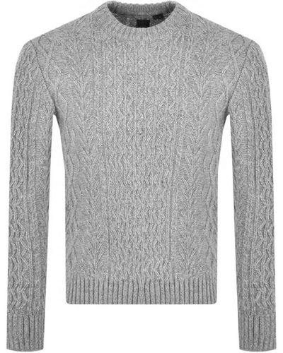 Superdry Jacob Cable Knit Sweater - Gray