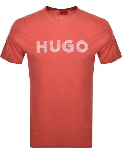 HUGO Drochet T Shirt - Pink