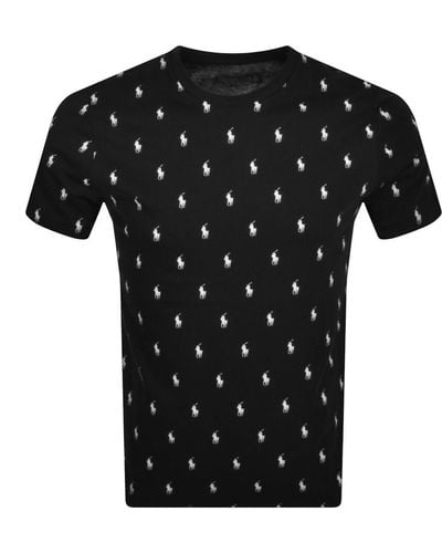 Ralph Lauren Logo All Over Print T Shirt - Black