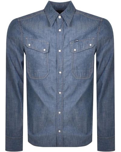 G-Star RAW Raw Worker Slim Long Sleeve Shirt - Blue