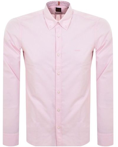 BOSS Boss Rickert Long Sleeved Shirt - Pink