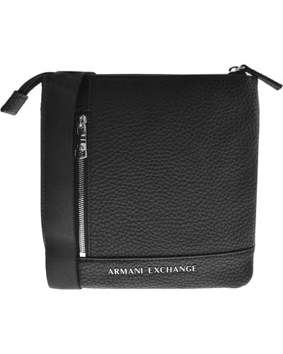 Armani Exchange Flat Crossbody Bag - Black