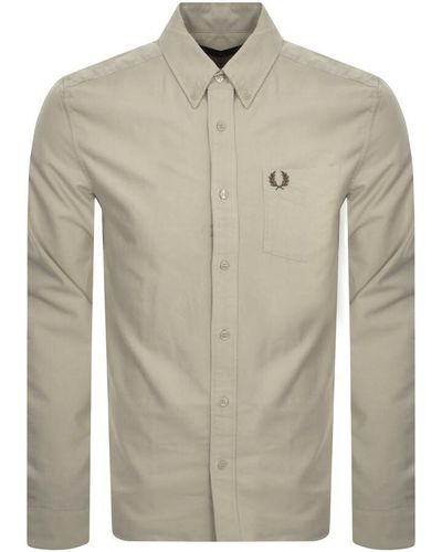 Fred Perry Oxford Long Sleeved Shirt - Grey