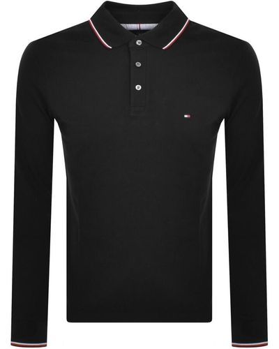 Tommy hilfiger black sale long sleeve polo