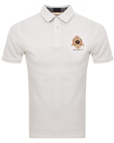Hackett Heritage Logo Polo T Shirt In - White