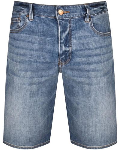 Armani Exchange J65 Slim Denim Shorts - Blue