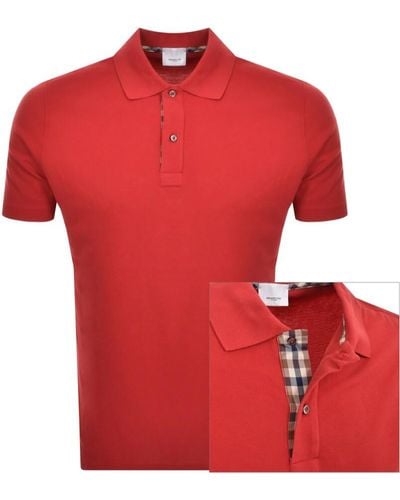 Aquascutum Pique Polo T Shirt - Red