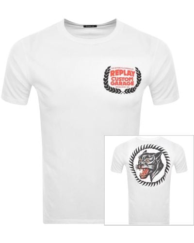 Replay Logo T Shirt - White