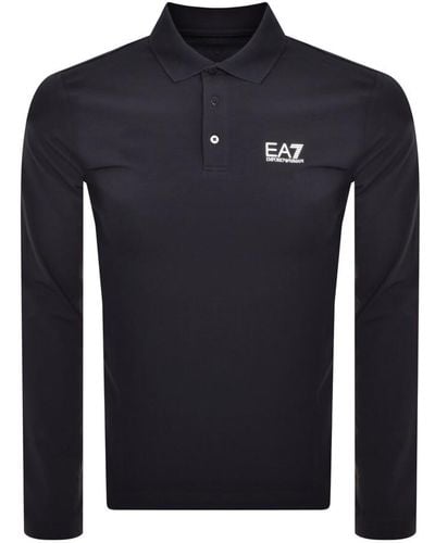EA7 Emporio Armani Long Sleeved Polo T Shirt - Blue
