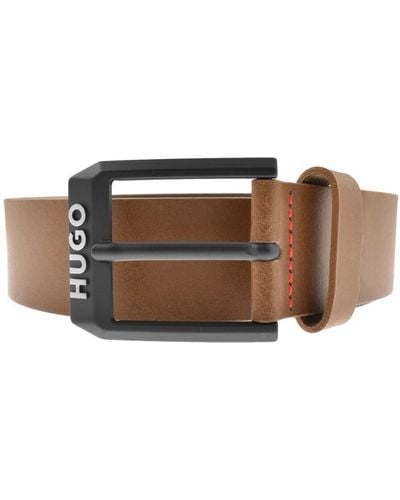 HUGO Gelio Leather Belt - Brown