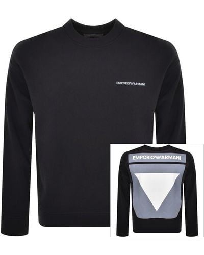 Armani Emporio Crew Neck Logo Sweatshirt - Black