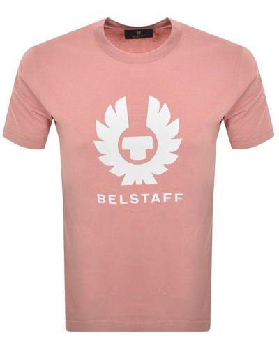 Belstaff Short Sleeve Logo T Shirt - Pink