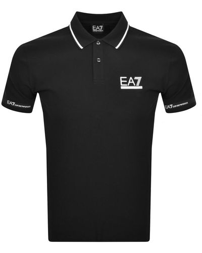 EA7 Emporio Armani Short Sleeved Polo T Shirt Blac - Black