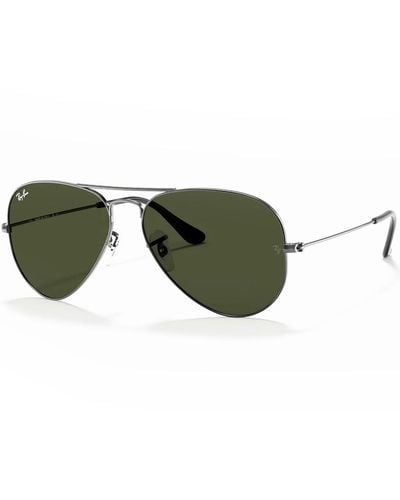 Ray-Ban Ray Ban 3025 Aviator Sunglasses Gunmetal - Green
