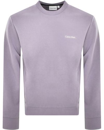Calvin Klein Logo Crew Neck Sweatshirt - Purple