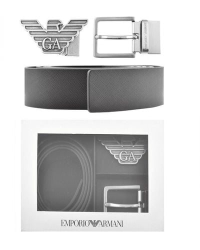 Armani Emporio Reversible Belt Gift Set - Grey