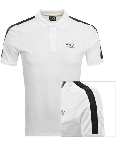 EA7 Emporio Armani Tape Polo T Shirt - White