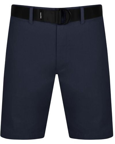 Calvin Klein Modern Twill Slim Fit Shorts - Blue