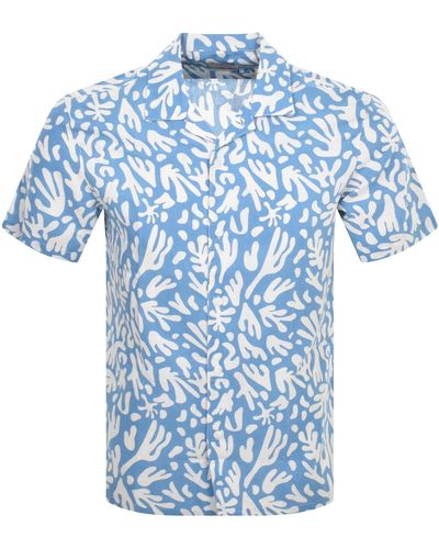 Farah Saunders Short Sleeve Shirt - Blue