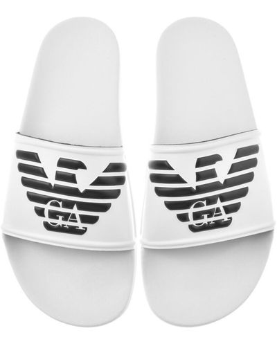 Armani Emporio Logo Sliders - White