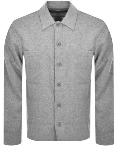 Calvin Klein Wool Blend Overshirt - Gray