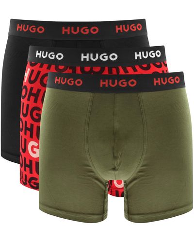 HUGO Underwear 3 Pack Boxer Briefs - Green