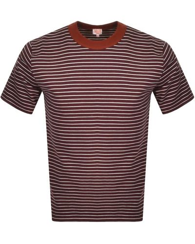 Armor Lux Twill Stripe T Shirt - Red