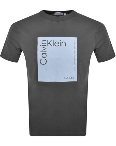Calvin Klein Square Logot Shirt - Grey