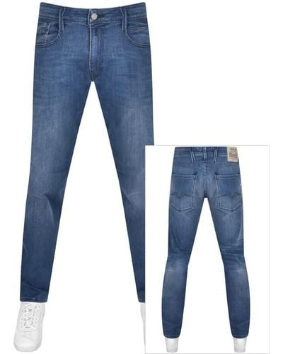 Replay Anbass Hyperflex Jeans Mid Wash - Blue