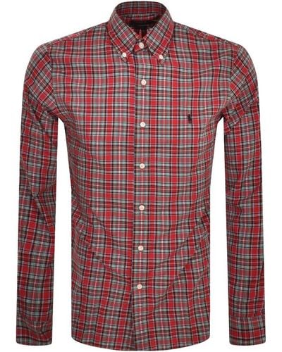 Ralph Lauren Long Sleeved Check Shirt - Red