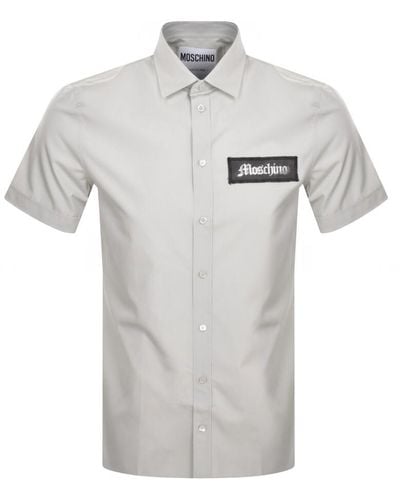 Moschino Logo Short Sleeve Shirt - Gray