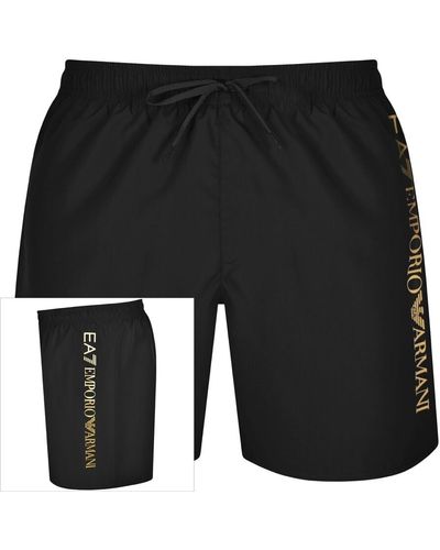 EA7 Emporio Armani Logo Swim Shorts - Black