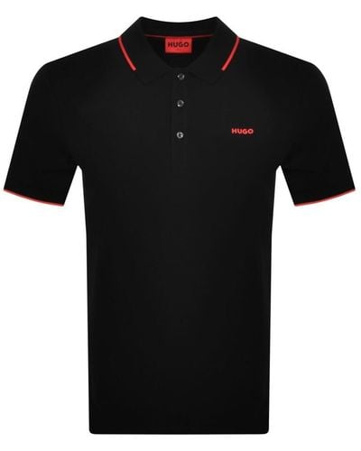 HUGO Dinoso22 Polo T Shirt - Black